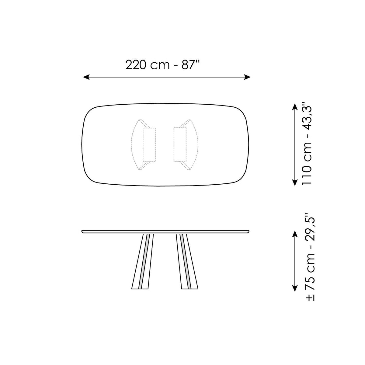 Bonaldo Torii - size drawing