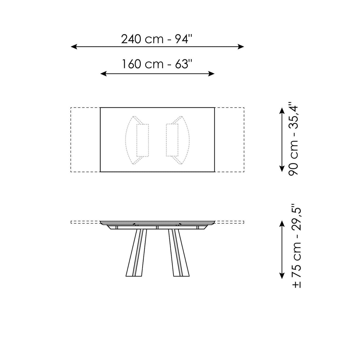 Bonaldo Torii - dimension drawing