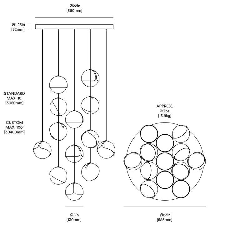 Anony Ohm 13 Chandelier
