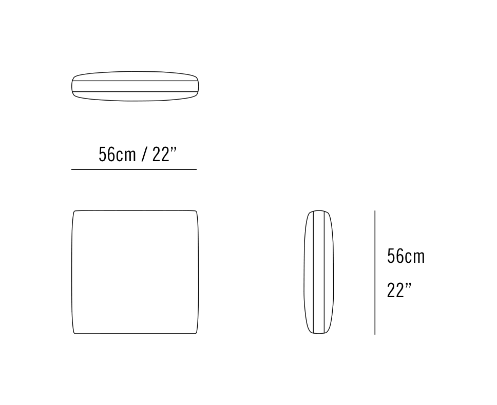 Bensen Box Edge Toss Cushion drawing