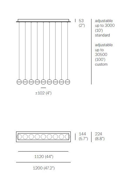 Bocci 14.9 Linear Nine Pendant Light