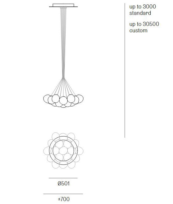 Bocci 84.19 Cluster Nineteen Pendant Light