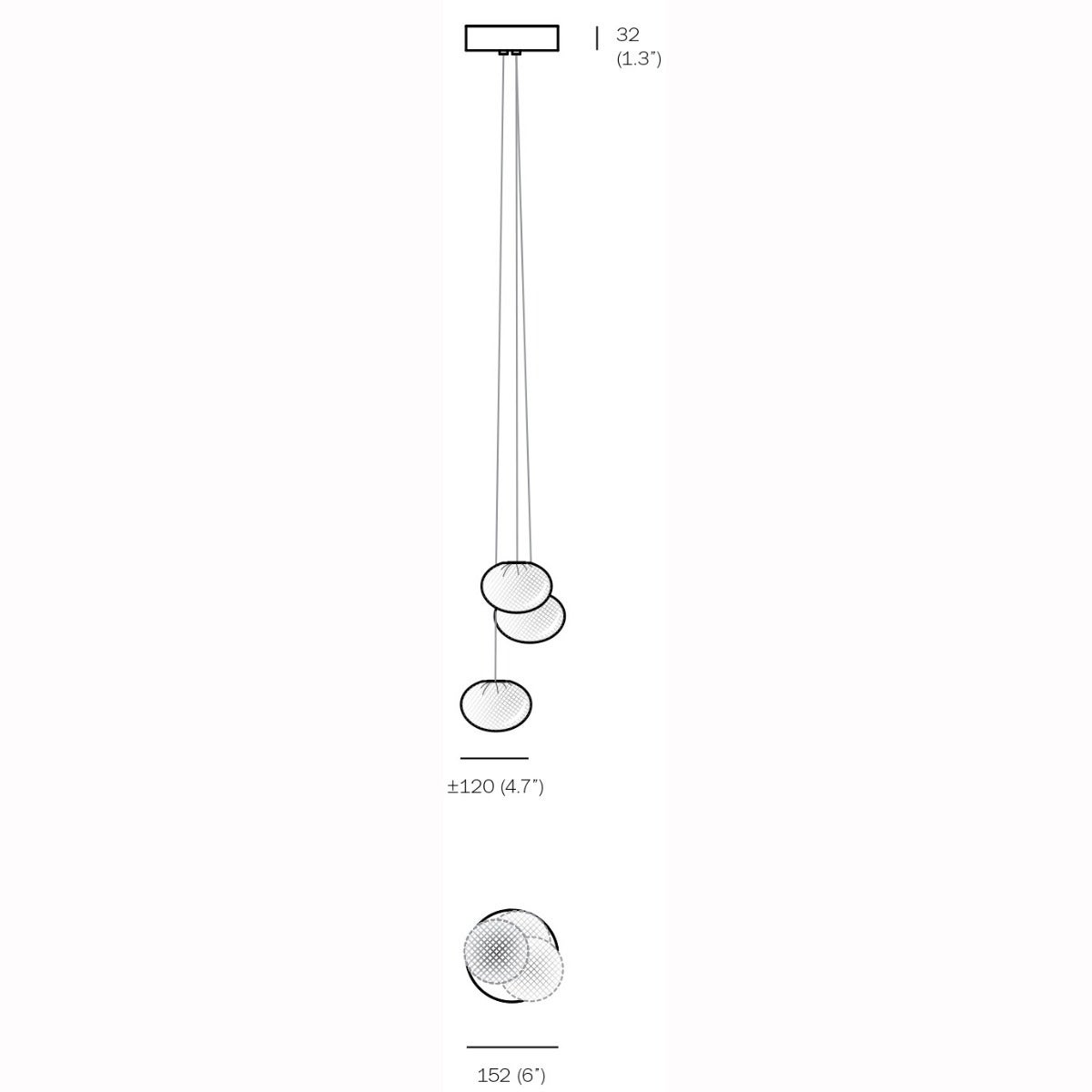 Bocci 84.3 Cluster Three Pendant Light