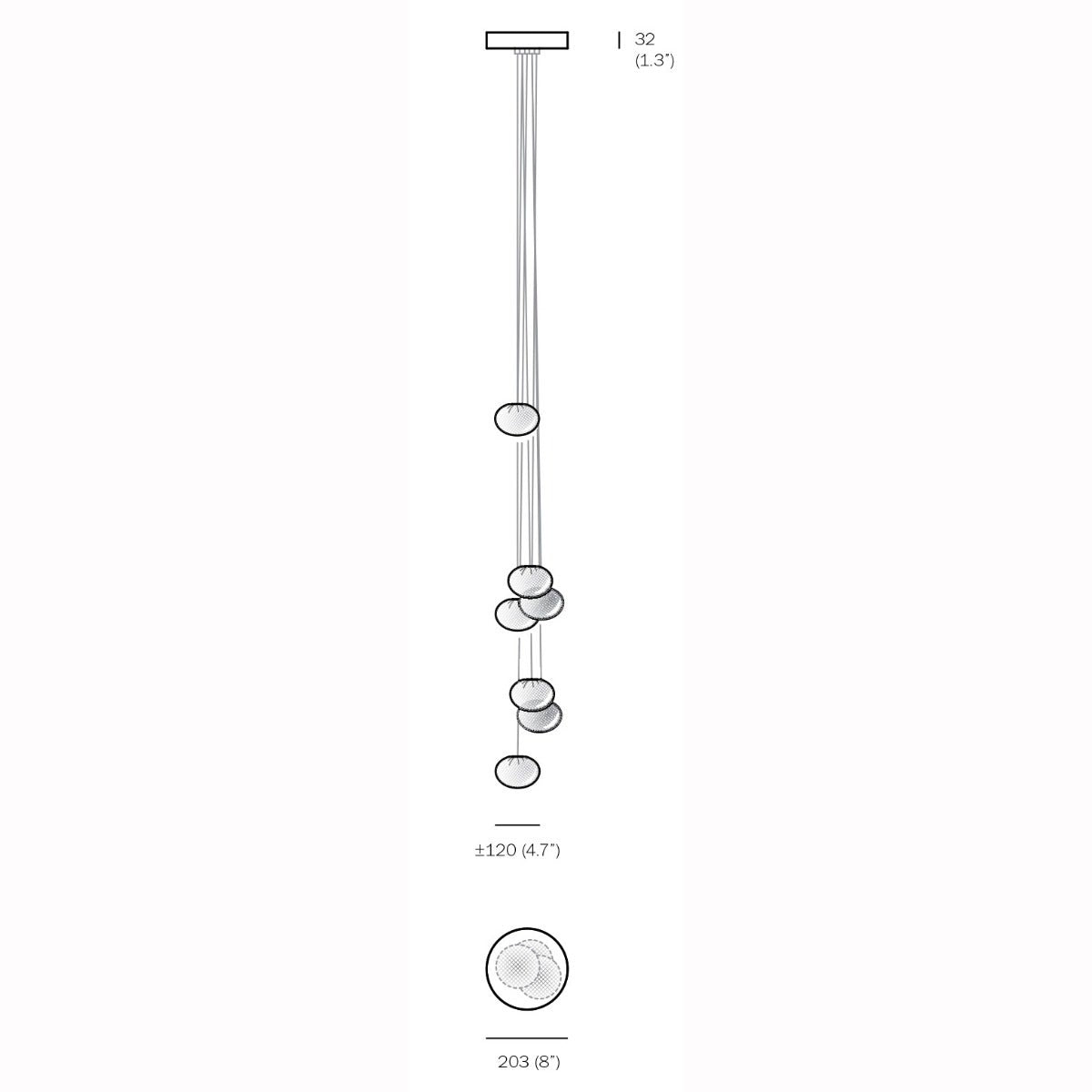 Bocci 84.7 Cluster Seven Pendant Light