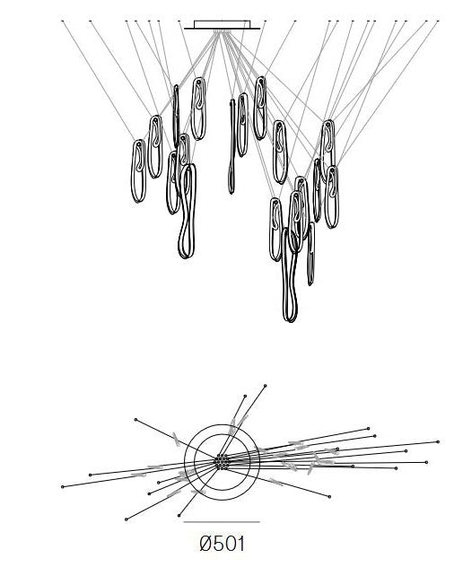 Bocci 87.19 Cluster Nineteen Pendant Light
