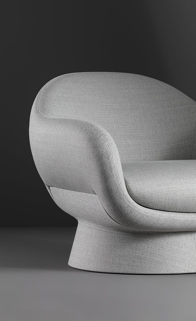 Boolean armchair with covered base