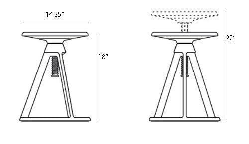 Knoll Barber Osgerby Piton™ Adjustable Height Stool