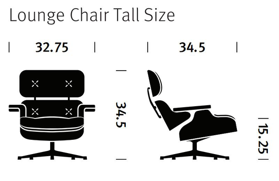 Herman Miller Eames® Lounge Chair and Ottoman Classic Walnut Black (In Stock)