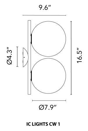 Flos IC Lights Wall/Ceiling Double Lamp