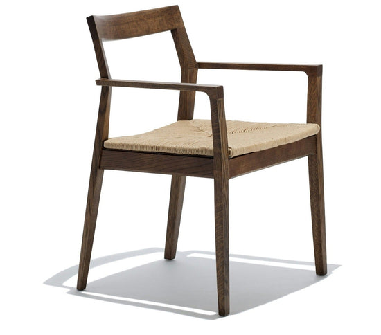 Knoll Marc Krusin Side Chair with Arms Paper Rush Seat