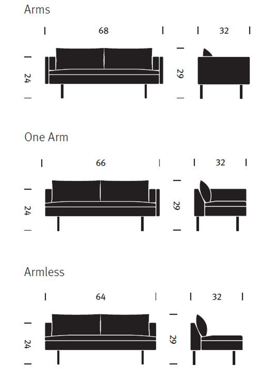 Herman Miller Bolster Settee — dimensions