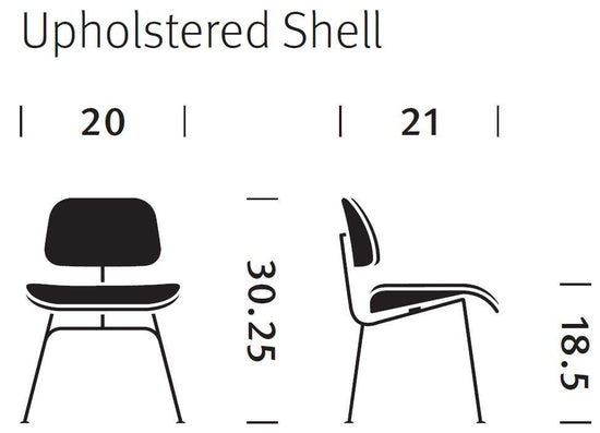 Herman Miller Eames® Molded Plywood Upholstered Dining Chair - Metal Legs