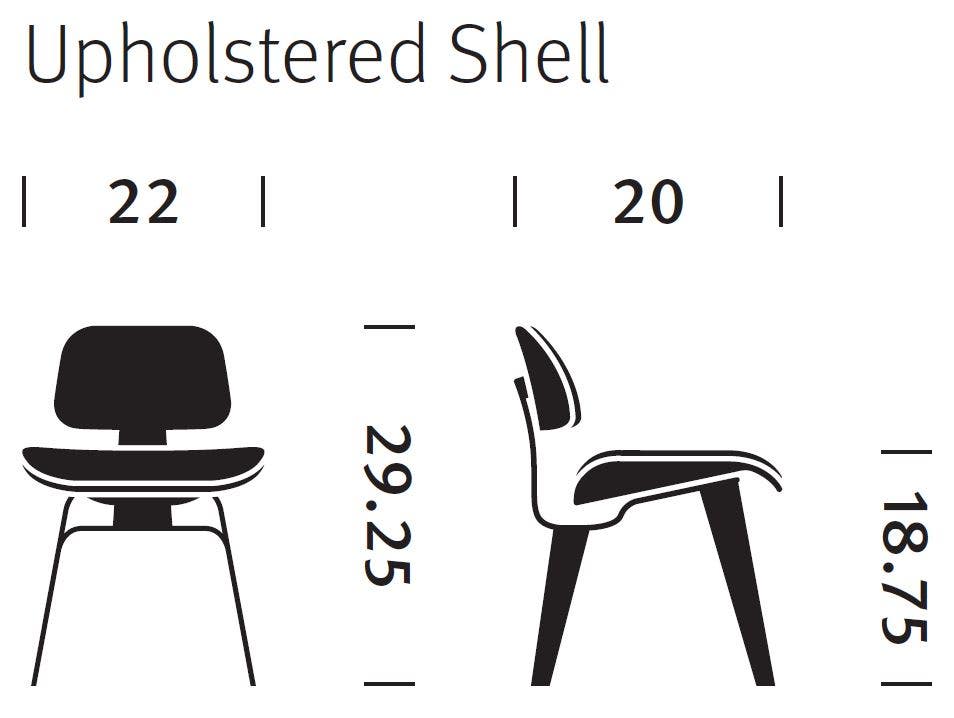 Herman Miller Eames® Molded Plywood Upholstered Dining Chair - Wood Legs