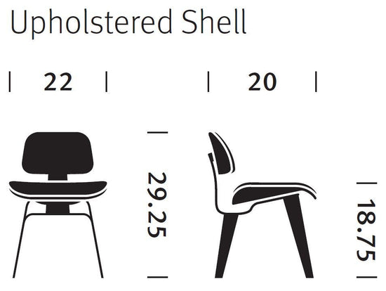 Herman Miller Eames® Molded Plywood Upholstered Dining Chair - Wood Legs