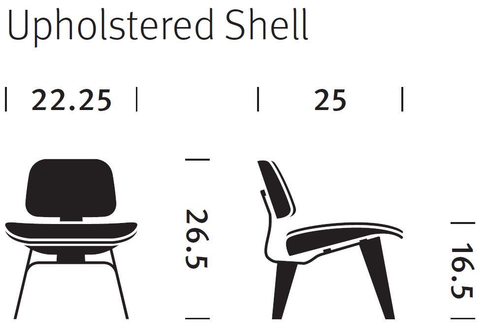 Herman Miller Eames® Molded Plywood Upholstered Lounge Chair - Wood Legs (LCW)