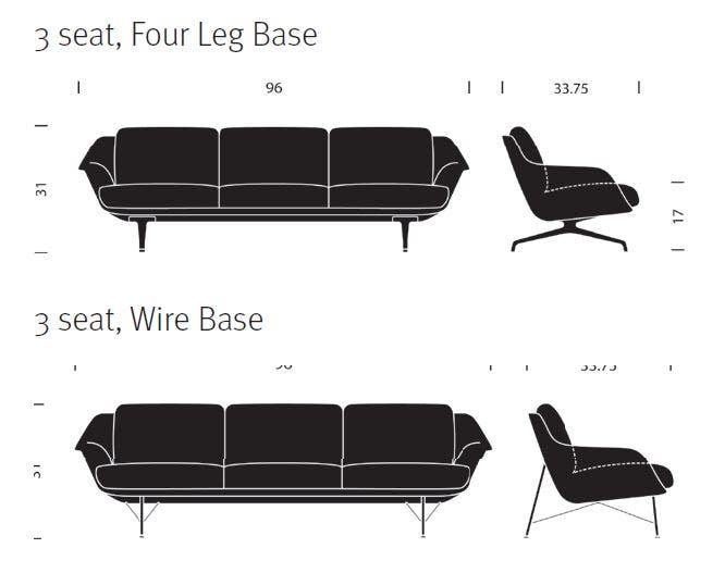 Herman Miller Striad® Three Seater Low-Back Sofa