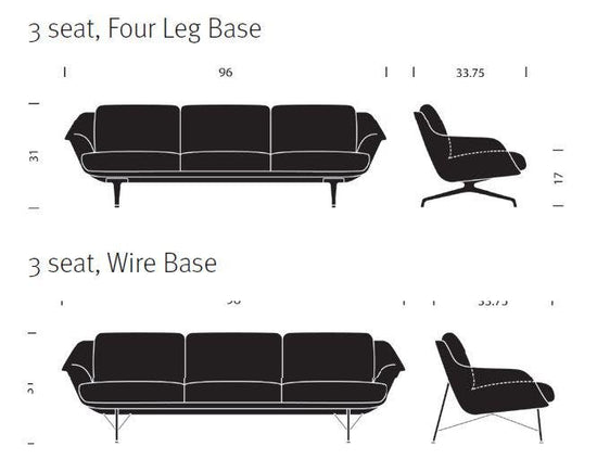 Herman Miller Striad® Three Seater Low-Back Sofa