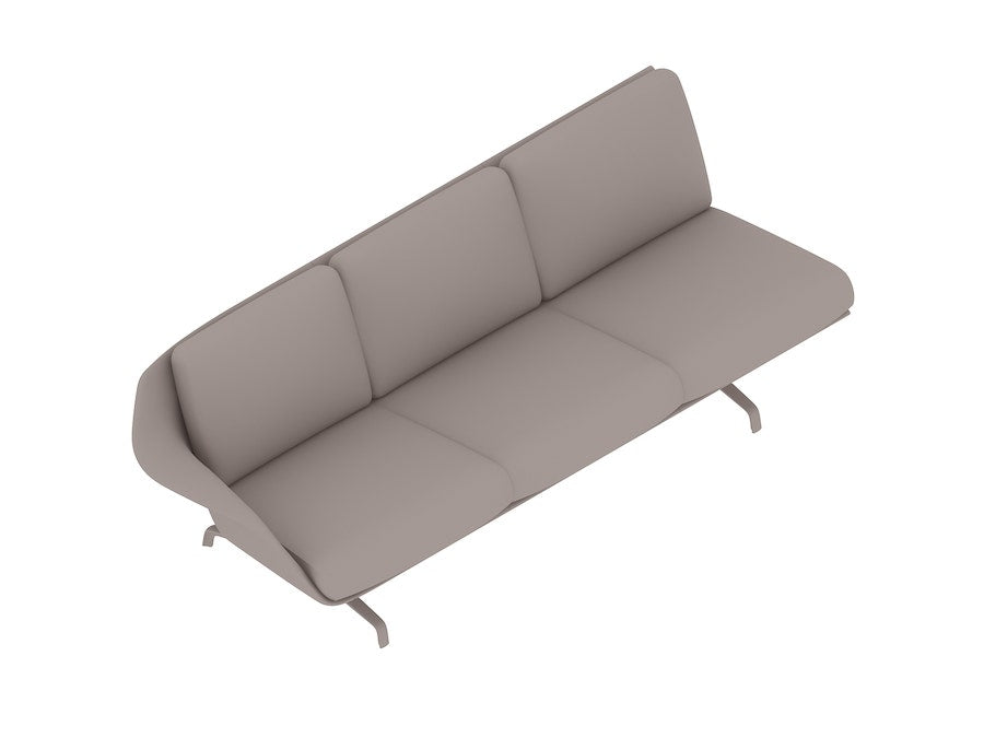 Canapé bas trois places Herman Miller Striad® avec accoudoir simple