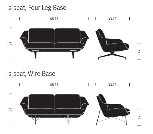 Herman Miller Striad® Two Seater Low-Back Sofa