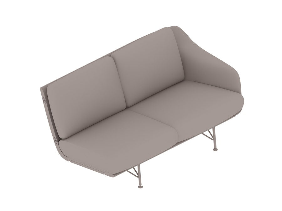 Herman Miller Striad® Two Seater Low-Back Sofa with One Side Arm
