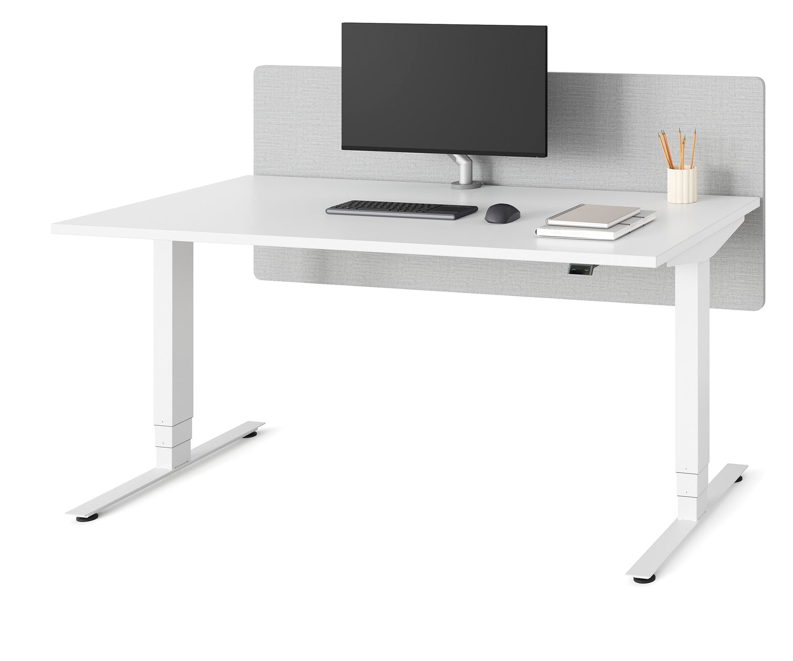 Herman Miller Nevi Sit-to-Stand Rectangular Table with T-Foot