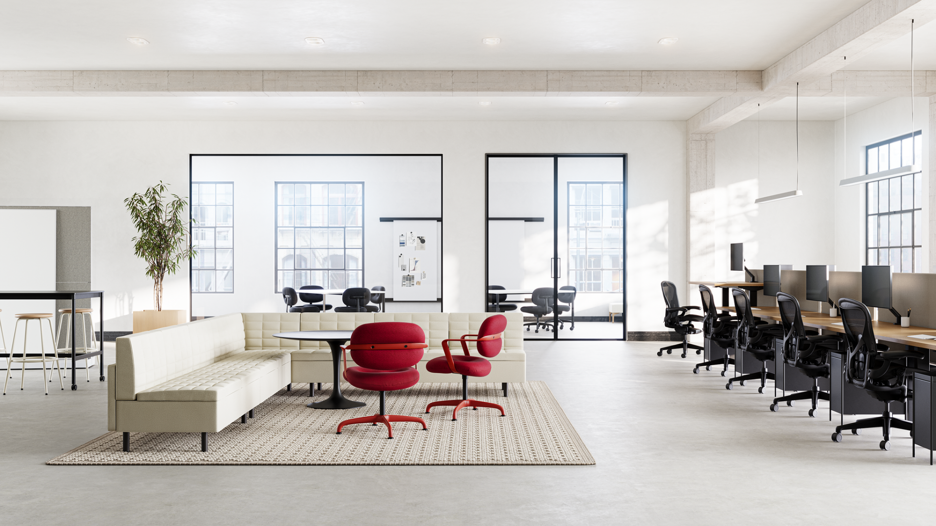 Knoll Morrison Hannah™ Chair Single Upholstery, 4-Star Glides Base