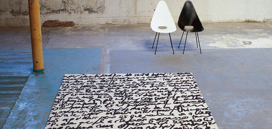 Nanimarquina Black on White Manuscrit Rug