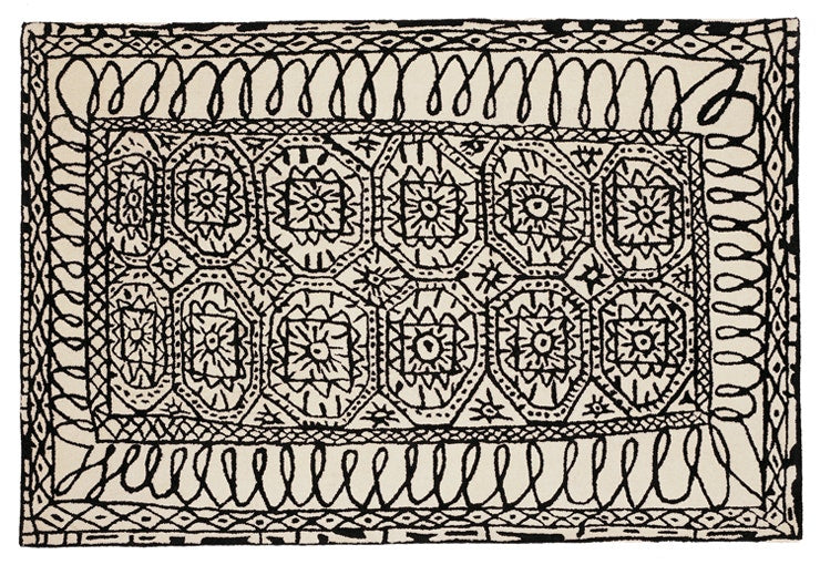 Nanimarquina Black on White Estambul Rug