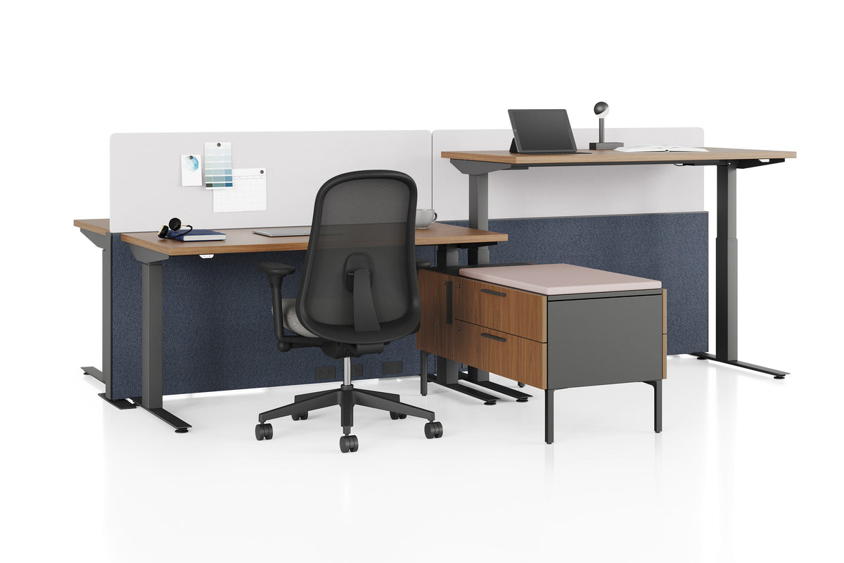 Herman Miller Nevi Sit-to-Stand Rectangular Table with T-Foot