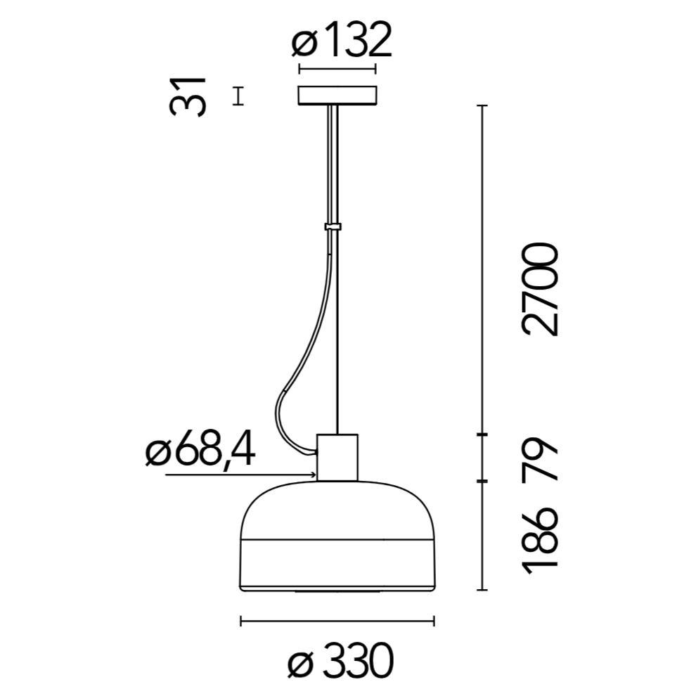 Flos Bellhop Glass Suspension Lamp