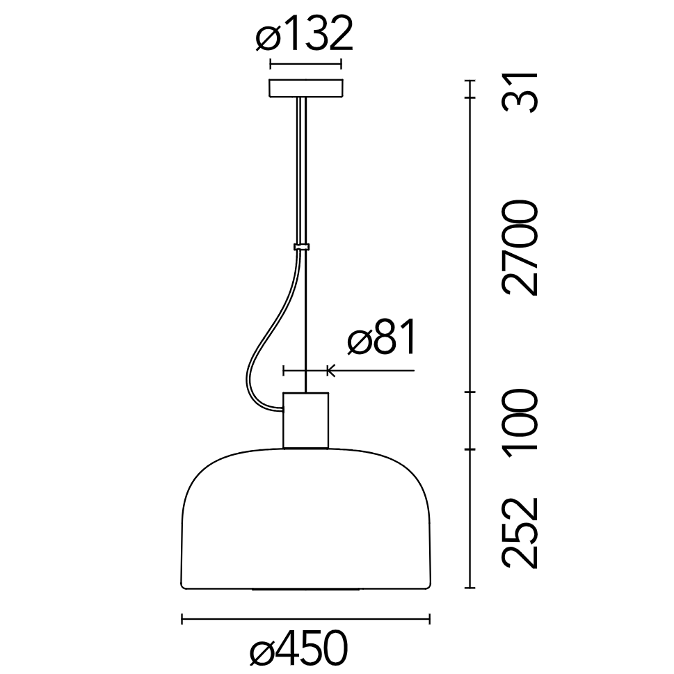 Flos Bellhop Glass Suspension Lamp