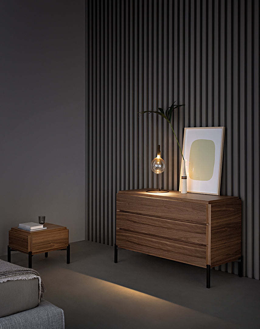 Groove Dresser and Night Tables