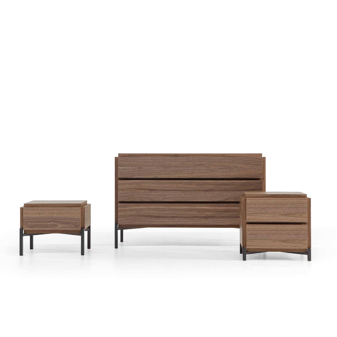 Groove Dresser and Night Tables
