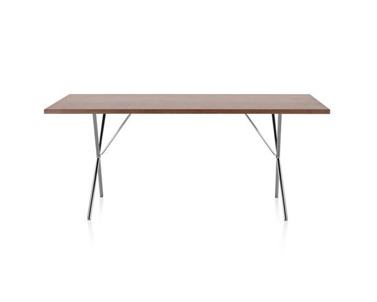 Walnut veneer, chrome legs